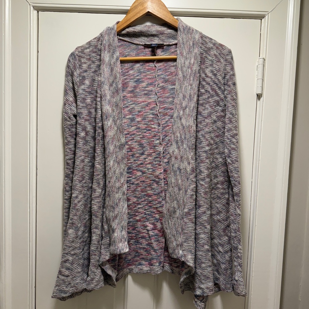 American Eagle Outfitters Gray and Pink Open Cardigan